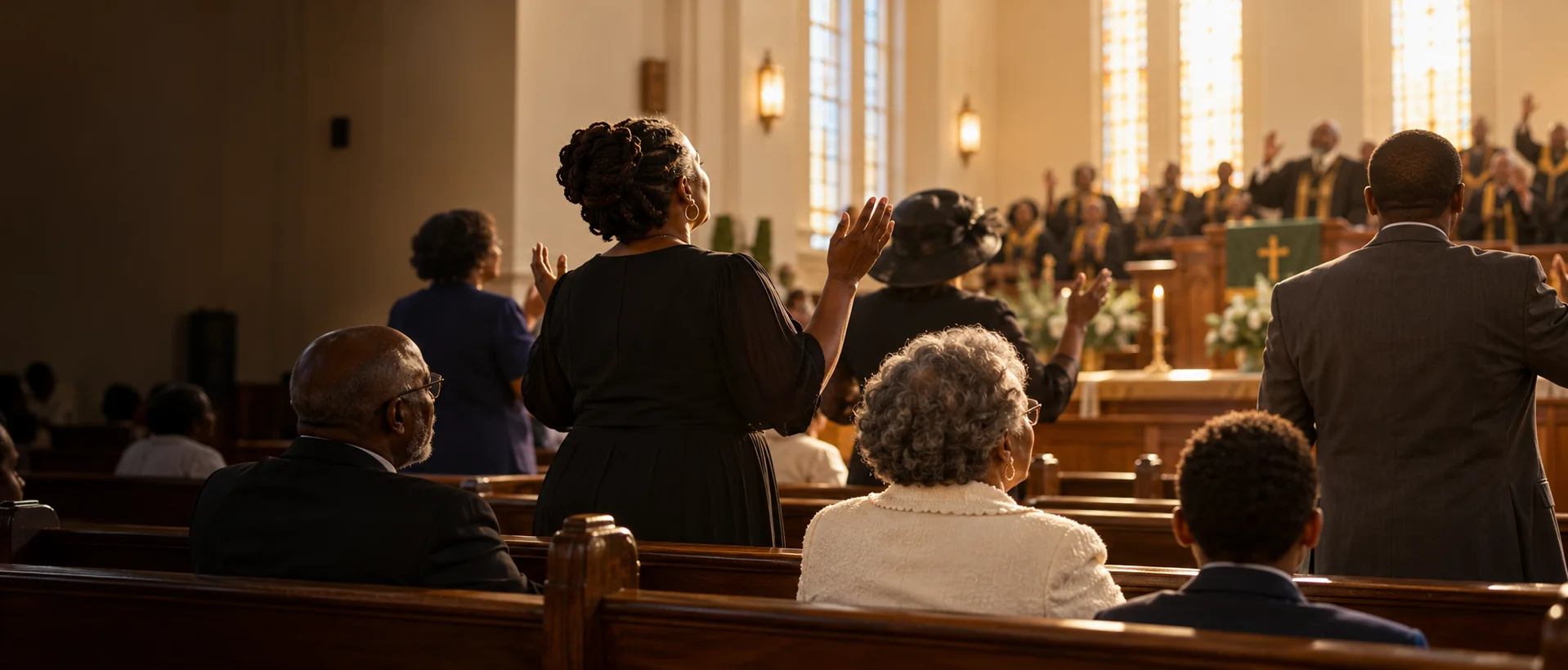 Illustrative scene of a congregation worshipping together